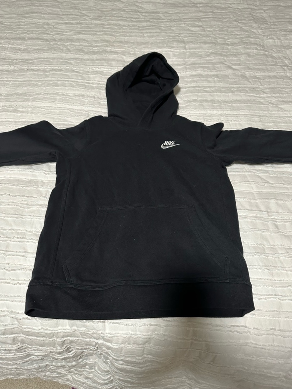 Nike Kids Black Hooded Pullover Sweatshirt